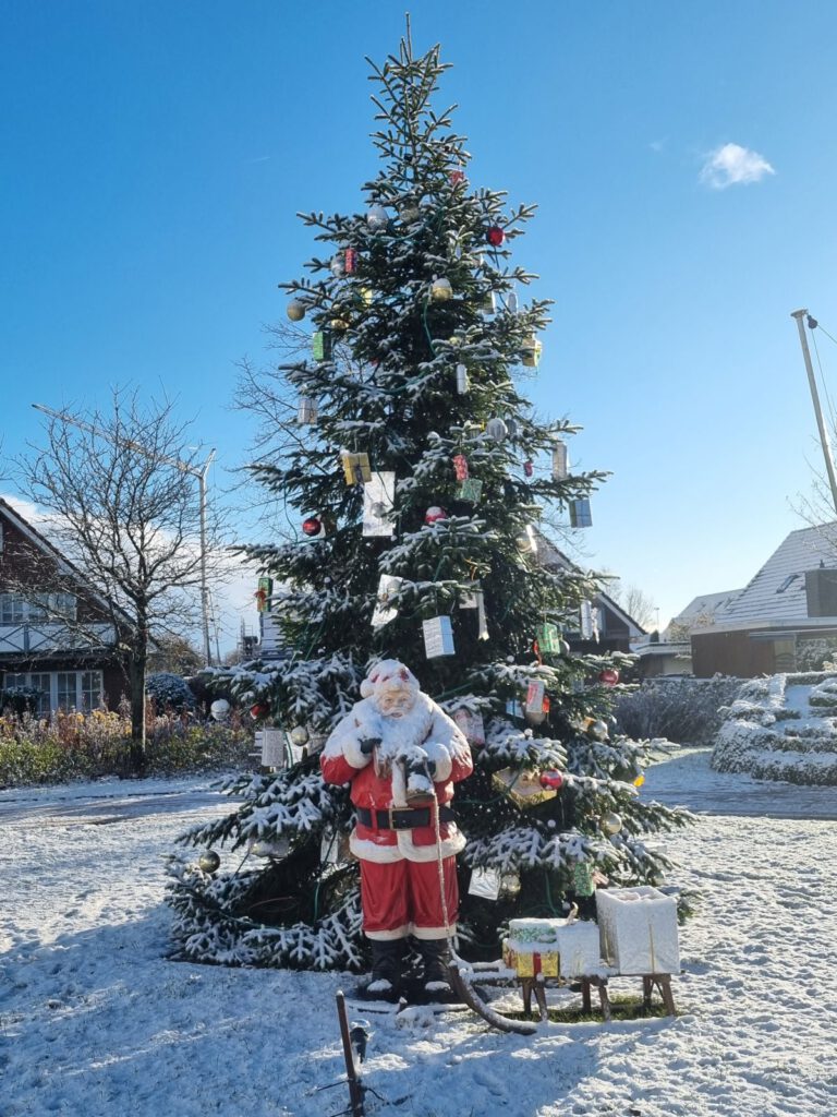 Der Weihnachtsbaum auf dem Dorfplatz